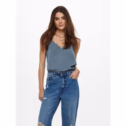 ONLY 15176550, Top (garment), Adult, Female, Blue, Blue Mirage, V-neck