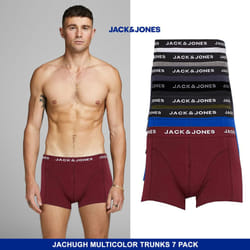 Jack & Jones Mens Boxer Shorts Underwear, Multipack Trunks - 7 Pack - S