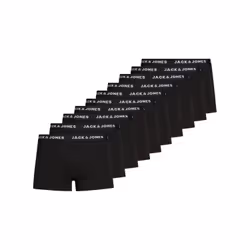 Jack & Jones 10-Pack Trunks, Boxer briefs, Boxer brief, Adult, Male, Black, Monochromatic