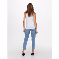 ONLY 15234659 Tank top Round neckline Sleeveless Cotton, Elastane