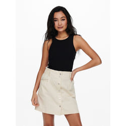 ONLY 15234659 Tank top Round neckline Sleeveless Cotton, Elastane