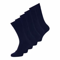 Jack & Jones 5-Pack Socks, Crew socks, Navy, Adult, Unisex, 3/4 calf length, Cotton, Elastane, Polyester