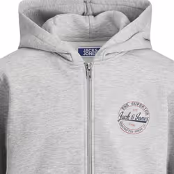 Jack & Jones Junior Boy's Sweat Zip Hood 2 Pack - 128 cm, Black + Light Grey Melange