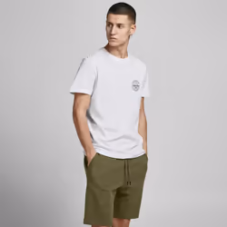 Jack & Jones Men's Logo Printed Sweat Shorts Olive Night, S