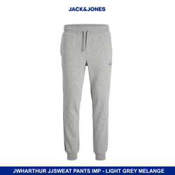 Jack&Jones Men's Cotton Sweatpants w/ Ribbed Cuffs - XXL, Light Grey