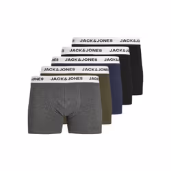 Jack & Jones 5-Pack Trunks, Boxer briefs, Boxer brief, Adult, Male, Olive, Black, Navy, Green, Monochromatic