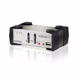 The CS1732B is 2-port KVM switch combined with a 2-port USB 2.0 hub. As a KVM switch. it allows users to access two computers ...