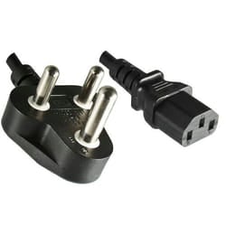 Microconnect Power cord South Africa Type B+C - C13, black, Big Plug, H05VV-F 3G 0.75 mm², 10A-250V, 1.8 m 0.5 m C13 coupler
