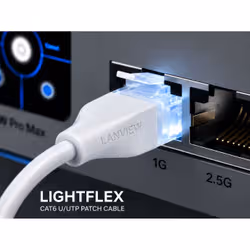 Lanview LightFlex CAT6 U/UTP 3M, White, TPE, Halogenfree networking cable U/UTP (UTP) - Additional view 2