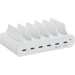 CoreParts 150W 6 Ports USB-C Charging station Smartphone White AC Indoor