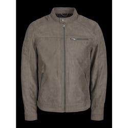 Jack & Jones Rocky Faux Leather Jacket-String-XX-Large - Falcon, XX-Large