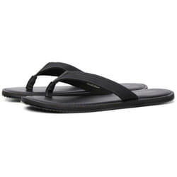 ) Jack & Jones Washton Leather Men's Anthracite Flip Flops - Black, 7 (Adults'