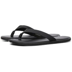 ) Jack & Jones Washton Leather Men's Anthracite Flip Flops - Black, 10 (Adults'