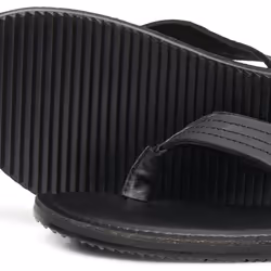 ) Jack & Jones Washton Leather Men's Anthracite Flip Flops - Black, 10 (Adults'