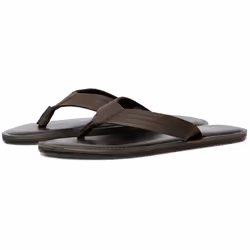 ) Jack & Jones Washton Leather Men's Brown Stone Flip Flops - Brown, 7 (Adults'
