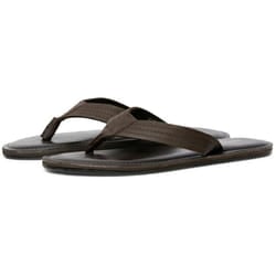 ) Jack & Jones Washton Leather Men's Brown Stone Flip Flops - Brown, 10 (Adults'