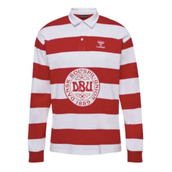 2024-2025 Denmark Rugby Striped Polo Shirt (Red) - L
