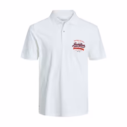 Jack & Jones Logo Polo T-Shirt - White, Small