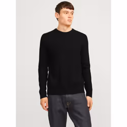Jack & Jones 12257771_2161.62, Black, L, Crew neck, Long sleeve, Maximum temperature 40°C (104°F), gentle process Do not blea ...
