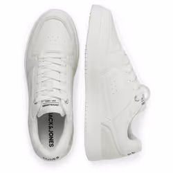 ) Jack & Jones Ealing Polyurethane Men's White Silver Trainers - White, 8 (Adults'