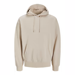 Jack & Jones Jjecharge Sweat Hood Noos-White Melange-XX-Large - Moonbeam, Large
