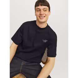 Jack & Jones Chad Branding Cotton Men's Black T-Shirt - Black, S