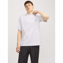 Jack & Jones Chad Branding Cotton Men's White T-Shirt - White, M