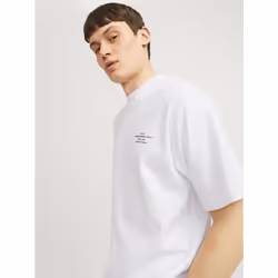 Jack & Jones Chad Branding Cotton Men's White T-Shirt - White, M