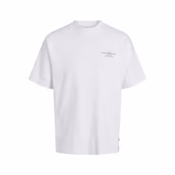 Jack & Jones Chad Branding Cotton Men's White T-Shirt - White, M