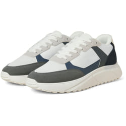 ) Jack & Jones Aspire Runner Polyurethane Men's White Castlerock/Navy Blazer Trainers - White, 8 (Adults'