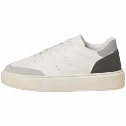 ) Jack & Jones Aspire Court Polyurethane Men's White Vapour Blue/Castlerock Trainers - White, 8 (Adults'