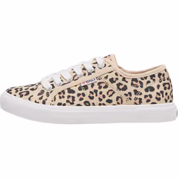 ) ONLY NICOLA Cotton Women's Cream/Leopard Trainers - Cream, 4 (Adults'