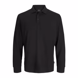Jack & Jones Owen Long Sleeve Polo - Black, Large