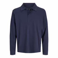 Jack & Jones Chad Long Sleeve Polo - Night Sky, XX-Large