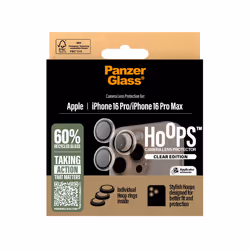 PanzerGlass ® Hoops® Transparent Camera Lens Protector iPhone 16 Pro | 16 Pro Max