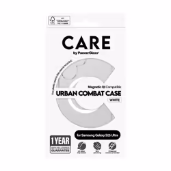 PanzerGlass CARE by ® Flagship Case Transparent Urban Combat w. White Qi Compatible Samsung Galaxy S25 Ultra