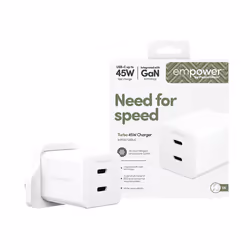 PanzerGlass empower by ® Turbo 45W Charger incl. 2 x USB-C | UK Plug | Silver White - Additional view 2