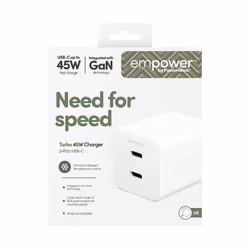 PanzerGlass empower by ® Turbo 45W Charger incl. 2 x USB-C | UK Plug | Silver White - Additional view 3