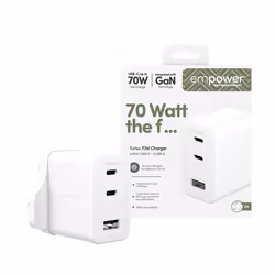 PanzerGlass empower by ® Turbo 70W Multiple Charger incl. 2 x USB-C + USB-A | UK Plug | Silver White - Additional view 2