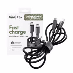 PanzerGlass empower by ® Racing 240W USB-C to USB-C Cable | USB 2.0 | 1.2M | Space Black - Additional view 5