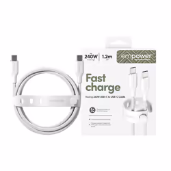 PanzerGlass empower by ® Racing 240W USB-C to USB-C Cable | USB 2.0 | 1.2M | Silver White - Additional view 2