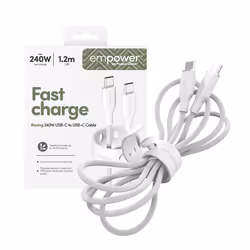 PanzerGlass empower by ® Racing 240W USB-C to USB-C Cable | USB 2.0 | 1.2M | Silver White - Additional view 5