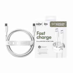 PanzerGlass empower by ® Racing 240W USB-C to USB-C Cable | USB 2.0 | 2M | Silver White - Additional view 2
