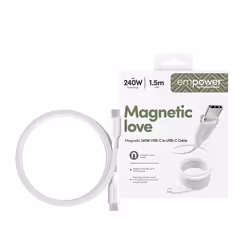 PanzerGlass empower by ® Magnetic 240W USB-C to USB-C Cable | USB 2.0 | 1.5M | Silver White - Additional view 2