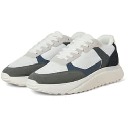 ) Jack & Jones Aspire Runner Polyurethane Men's White Castlerock/Navy Blazer Trainers - White, 7 (Adults'