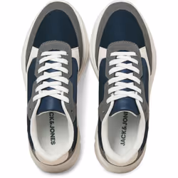 ) Jack & Jones Aspire Runner Polyurethane Men's Castlerock/Navy Blazer Trainers - Grey, 10 (Adults'