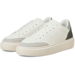 ) Jack & Jones Aspire Court Polyurethane Men's White Vapour Blue/Castlerock Trainers - White, 12 (Adults'