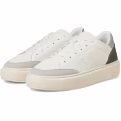 ) Jack & Jones Aspire Court Polyurethane Men's White Vapour Blue/Castlerock Trainers - White, 7 (Adults'