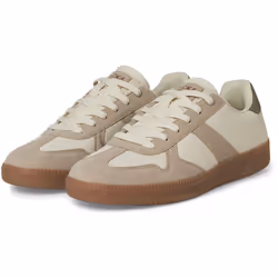 ) Jack & Jones Valencia Polyurethane Men's Fog Savannah Tan Trainers - Cream, 10 (Adults'