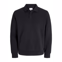 Jack & Jones Bradley Sweat Polo Long Sleeve - Black, Small